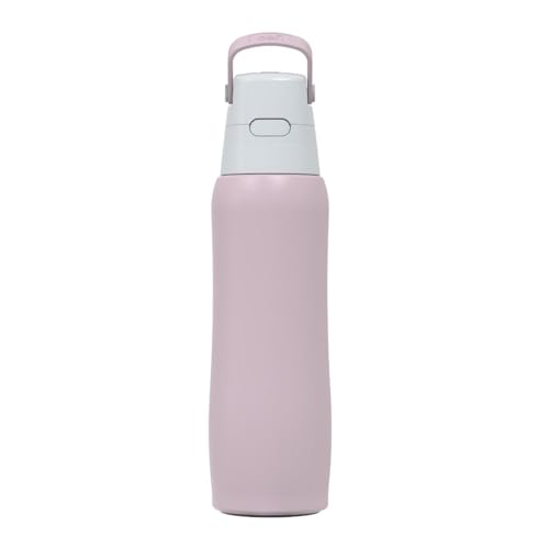 Dafi Solid Steel Trinkflasche mit Filter, 800ml | Rose | Wasserflasche mit Strohhalm aus Edelstahl | BPA-frei, Wasserfilterflasche hergestellt in der EU | Water Bottle, Wasserfilter Flasche