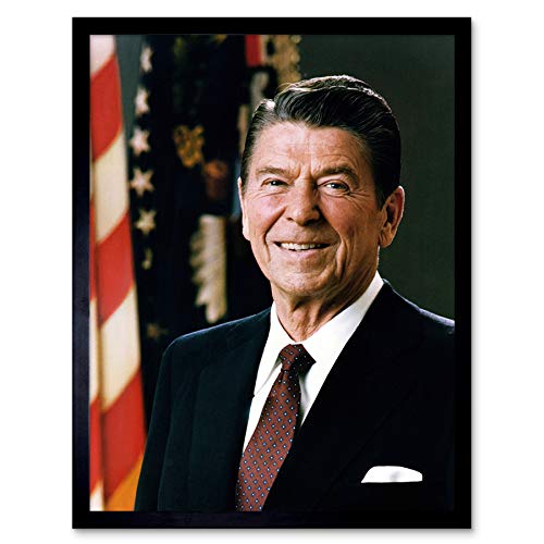 Official Portrait US President Ronald Reagan Photo Art Print Framed Poster Wall Decor 12x16 inch Porträt Präsident Fotografieren Wand Deko