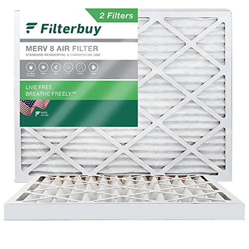 Filterbuy 14x20x2 Luftfilter MERV 8 Staubschutz (2er-Pack), plissierter HVAC AC Ofen Luftfilter Ersatz (tatsächliche Größe: 34 x 49,50 x 4,5 cm)