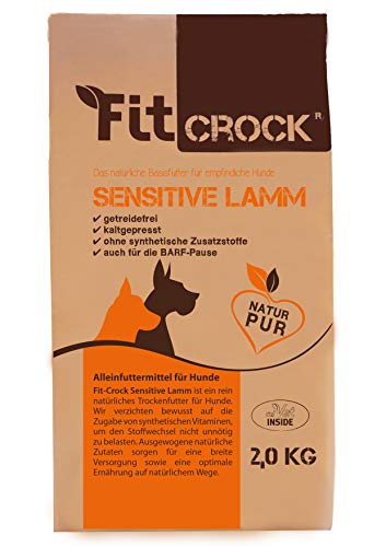 cdVet Fit-Crock Hundefutter trocken Sensitive Lamm Mini 2 kg, getreidefrei