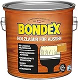 Bondex Holzlasur für Außen Eiche Hell 2,50l, für 32,5 m², Lasur für alle Hölzer, Volltransparent, hebt die Maserung hervor, keine Grundierung notwendig