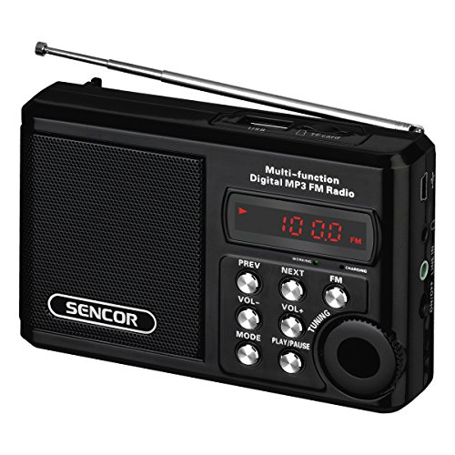 SENCOR SRD 215 B, Tragbarer Radioempfänger (FM-Tuner, 2 Watt RMS, microSD-Kartenslot, USB) schwarz