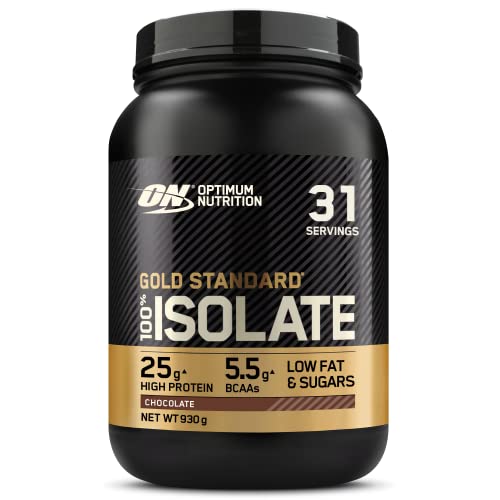 Optimum Nutrition Gold Standard Isolate Protein Pulver (mit Glutamin und Aminosäuren. Whey Isolate Eiweisspulver von ON) Chocolate, 31 Portionen, 0,93kg