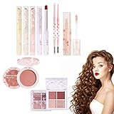 Korean Makeup Set | All In 1 Make Up Sets | Make Up Set Für Frauen | Make Up Geschenkset, Makeup Set Umfasst Lippenstift, Rouge, Lidschattenpalette, Augenbrauenstift Und Concealer Stift Für Anfänger