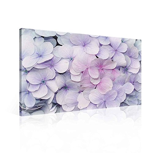 Blumen Hortensie Lila Leinwand Bilder (PP2295O6FW) - Wallsticker Warehouse - Size O6 - 80cm x 60cm - 230g/m2 Canvas - 1 Piece