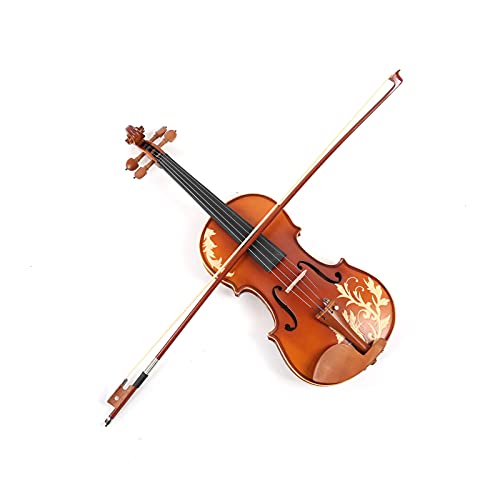 Blumengeschnitztes Holz-Violinen-Set, 4/4 Holz-Violinen-Holz-Violin-Set für Freunde für Musikliebhaber