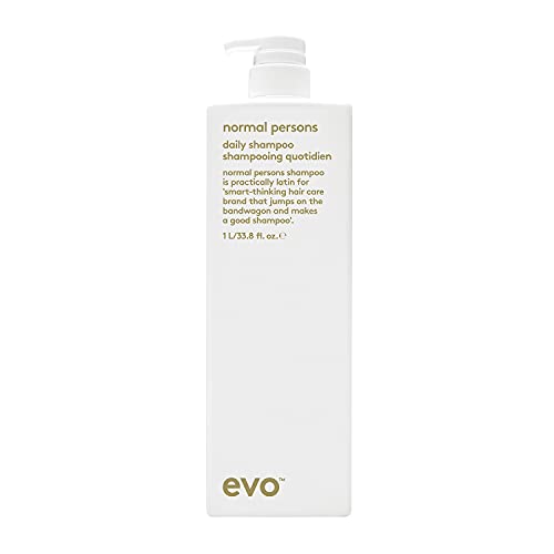 EVO normal persons daily shampoo, Tiefenreinigendes Shampoo für alle Haartypen, besonders für normales bis fettiges Haar, stimuliert die Kopfhaut, vegan, ohne Sulfate, 1l