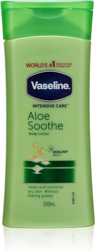 6 x Vaseline Intensivpflege Body Lotion - Aloe Soothe - mildert trockene, rissige Haut - 200 ml