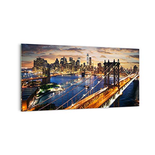 DekoGlas Küchenrückwand 'Skyline in New York' in div. Größen, Glas-Rückwand, Wandpaneele, Spritzschutz & Fliesenspiegel