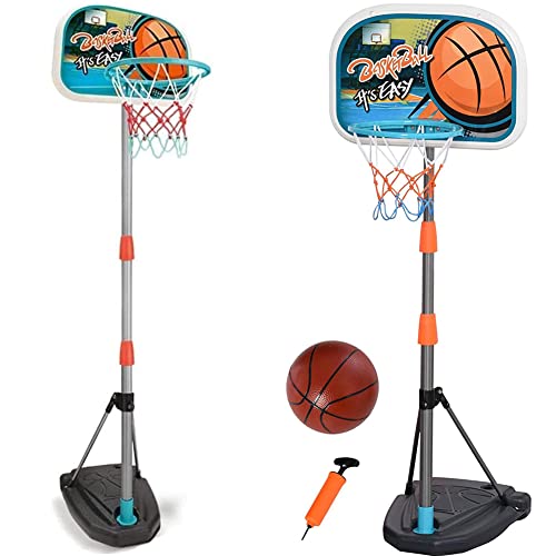BAKAJI 8054143010008 Basketballkorb für Kinder, verstellbar, mit Ball und Inflator