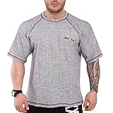 BIG SM EXTREME SPORTSWEAR Herren Ragtop Rag Top Sweater T-Shirt Bodybuilding 3077 grau XL
