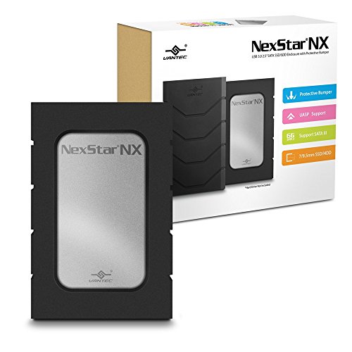Vantec NexStar CX NST-200S2-BK externes Festplattengehäuse 6,4 cm (2,5 Zoll), SATA auf USB 2.0, schwarz Silber Silber 2.5"