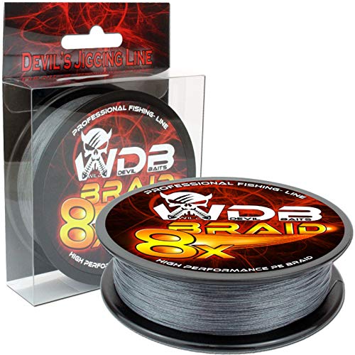 Angel-Berger Wild Devil Baits 8 Braid geflochtene Angelschnur Verschiedene Varianten (Grey 300m, 0,18mm)