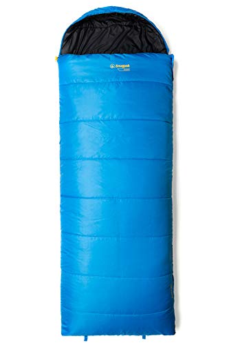 Snugpak | Navigator | Strapazierfähiger Schlafsack mit quadratischem Fuß, der als Decke verwendet Werden kann (saphirblau, Reißverschluss auf der rechten Seite).