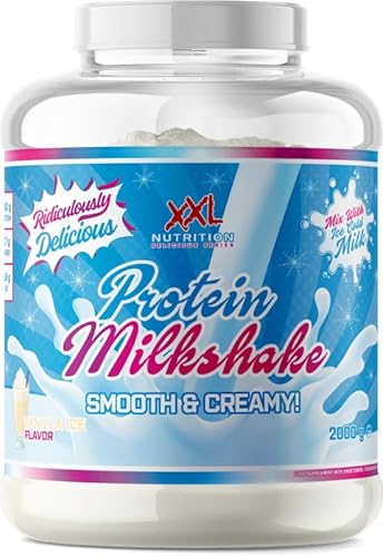 XXL Nutrition - Protein Milkshake - 100% Milkshake Geschmackserlebnis, Whey & Casein Kombination, Natürliche Zutaten - 750 Gramm - Vanilleeis