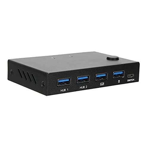 Surebuy HUB Switch Box 2 Port KVM-Switch Metall-KVM-Switch, kompatibel mit HDMI 1.4b, HDCP 1.4, für Maus/Tastatur-Unterstützung für LPCM2/5.1/7.1CH/Dolby 5.1CH
