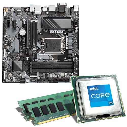 Mainboard Bundle | Intel Core i5-14400, 6X 2500 MHz, 16 GB DDR5-RAM, Gigabyte B760M DS3H DDR5, 2X M.2 Port, PCIe 4.0 x16, USB 3.2 Gen2 | Tuning Kit | CSL PC Aufrüstkit