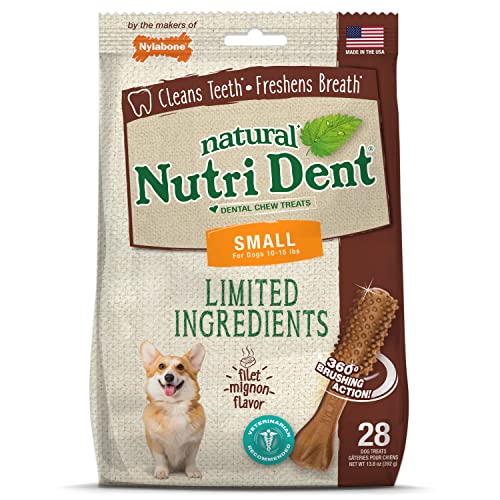 Nylabone NTD661M28P Nutri Dent Tasche, 28 Stück, 28 ct, 28 Ct, Filet Mignon