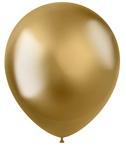 Folat 19826 - Latex Luftballons Oval - gold intense - 33cm - 50 Stk.