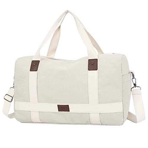 SUICRA Reisetasche Leisure Travel Portable Duffel Bags Large Capacity Canvas Travel Tote Cross-Body Classic Handbag Men Messenge (Color : White)