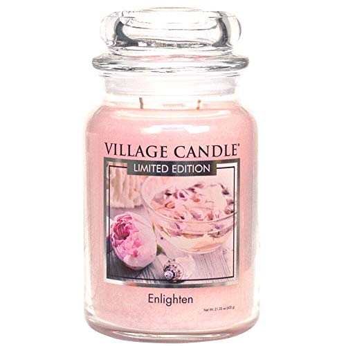 Village Candle Enlighten Duftkerze im Glas, 680 g, Pink