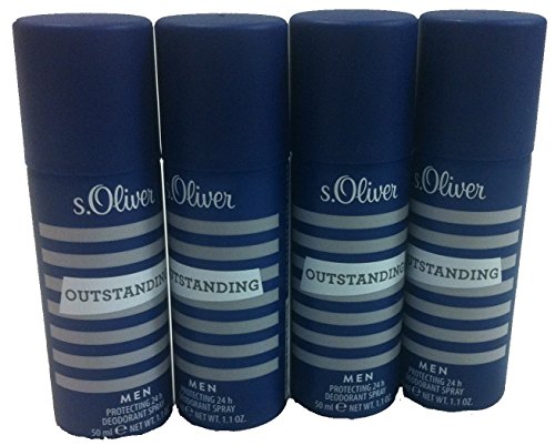 4 x 50 ml S. Oliver Outstanding Men Deo-Spray Reisegrösse