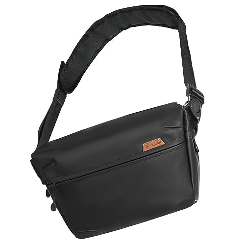 TARION Kameratasche - Kamera-Schultertasche DSLR Crossbody Messenger Bag Fotografie Sling Bag mit 2 herausnehmbaren Trennwänden, Schwarz, S, Kuriertasche