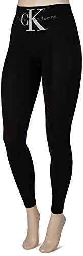 Calvin Klein Womens Logo High Waist Women's 1 Pack Legging, Black, XL