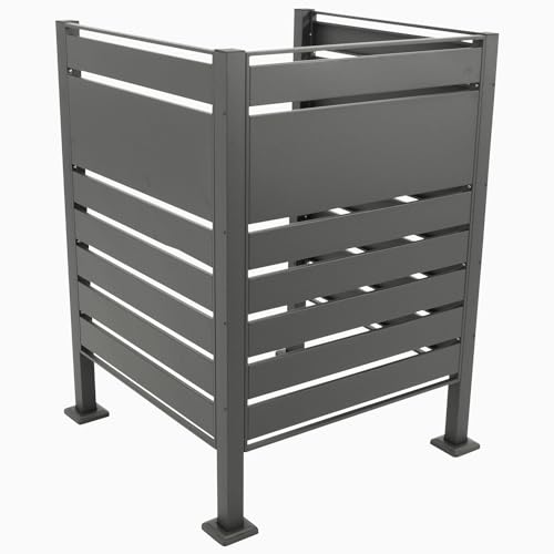 DEGAMO Sichtschutz Mülltonnenbox 1-er LÜBECK für 1x Tonne 120 oder 240 Liter, Stahl verzinkt, Farbe anthrazit, erweiterbar