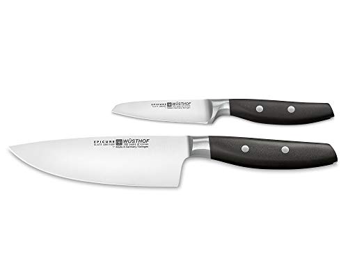 Wüsthof Messersatz, Epicure Slate 1071160202, 1 Kochmesser (16 cm Klinge) und 1 Gemüsemesser (9 cm), geschmiedet, rostfrei, sehr scharfe Messer