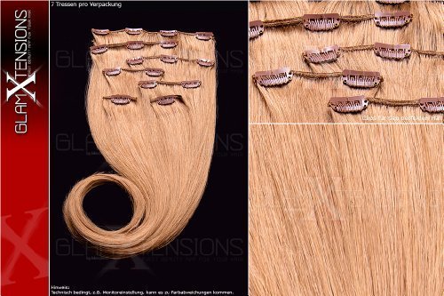 Remy Clip In Extensions 7 teiliges Set 70g Haare 60cm Dunkelblond Nr. 18 100% indisches Echthaar Clip-In Echthaar Haarverlängerung Haarverdichtung