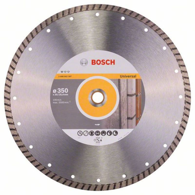 Bosch Diamanttrennscheibe Standard for Universal Turbo, 350 x 20,00/25,40 x 3 x 10 2608602587