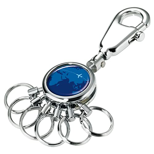 Troika Schlüsselhalter – Schlüsselanhänger mit Karabinerhaken – 6 ausklinkbare Ringe zur Schlüsselorganisation – verschiedene Designs erhältlich - das Original von Troika (Around The World)