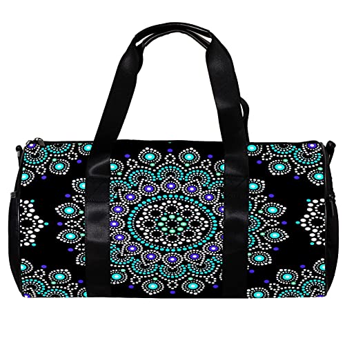 Mandala-Muster Tasche Große Kapazität Leichtgepäck Weekender Duffle Bags für Sportler Camping Reise Sport 17.7x9x9in