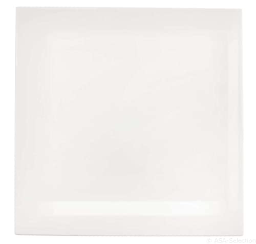 ASA Á Table quadratischer Teller, Porzellan, weiß glänzend, 23x23x3 cm