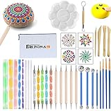 Mandala-Dotting-Werkzeuge, 38-teiliges Set mit Malschablonen, Pinsel mit Farbwanne zum Malen, Malen, Zeichnen und Zeichnen, Kunstzubehör (38 Stück)