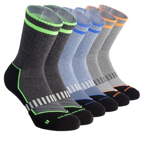 CALZITALY PACK 1 2 3 6 PAARE Sport-Socken, Blister-Socken, Technische Socken, Baumwollsocken, Sport, Laufen, Padel, Fitness, Tennis| Made in Italy (39-42, 6 Paare: Blau+Orange+Grün)