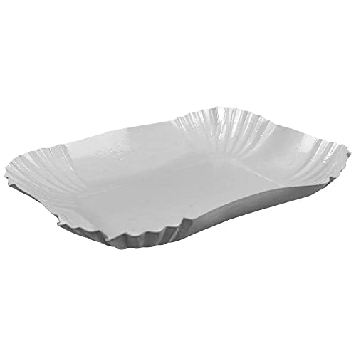 Gastro-Bedarf-Gutheil 1000 Weiße einweg Pappschalen Pappschüsseln für z.B Currywurst und Pommes Pappteller 13x18x3cm