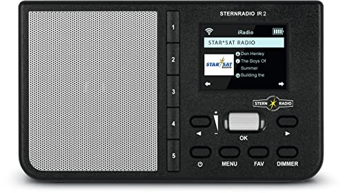 TechniSat STERNRADIO IR 2 - kompaktes Internetradio (WLAN, Farbdisplay, Wecker, Sleeptimer, AUX, Snooze, Direktwahltasten, App-Steuerung) schwarz