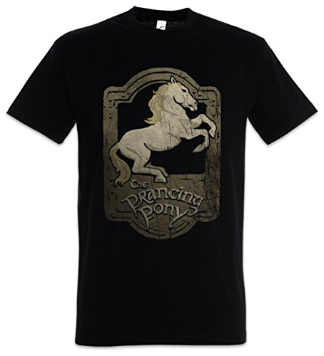 Urban Backwoods Prancing Pony Herren T-Shirt Schwarz Größe 4XL