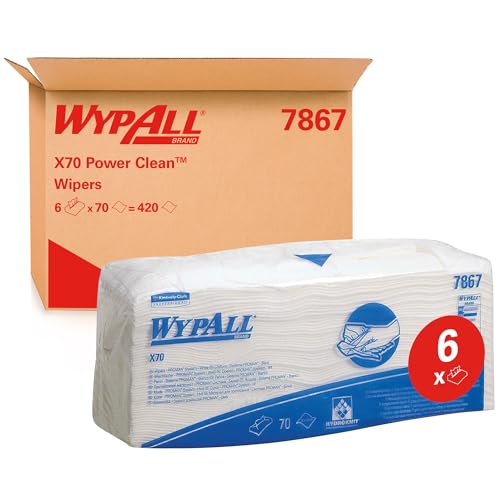 WypAll 7867 X70 Tücher, 1-lagige, 1 Päckchung x 70 gefalteten, Tüchern, weiß