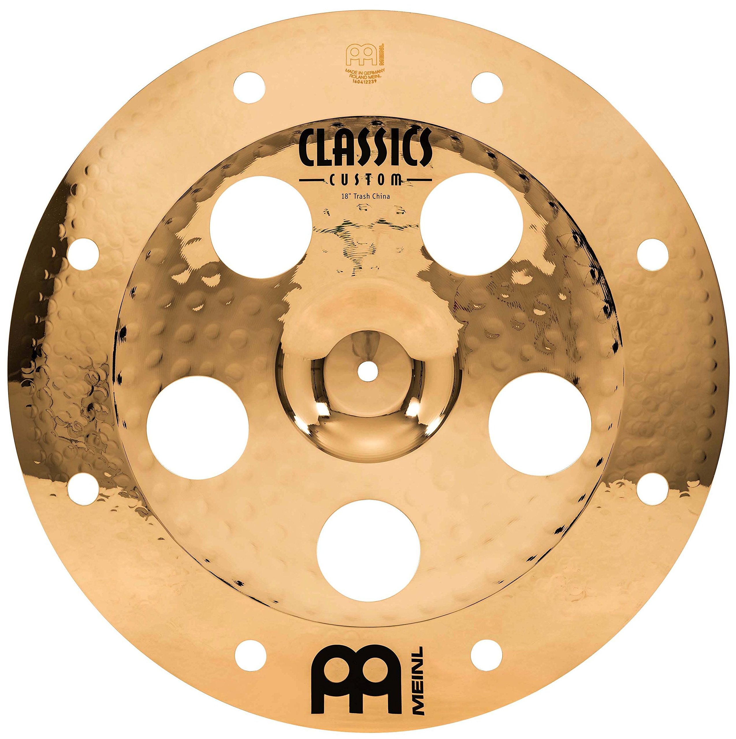 Meinl Cymbals Classics Custom Brilliant Trash China — 18 Zoll (Video) Schlagzeug Becken (45,72cm) B12 Bronze, Brilliantes Finish (CC18TRCH-B)