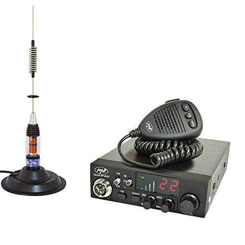 PNI Paket CB Escort HP 8024 ASQ-Funk,12-24 V, 40 Kanäle, 4 W+ CB ML70-Antenne mit Magnet