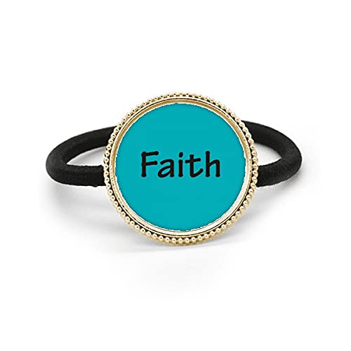 Haargummi mit inspirierendem Zitat von Faith Word, silberfarbenes Metall