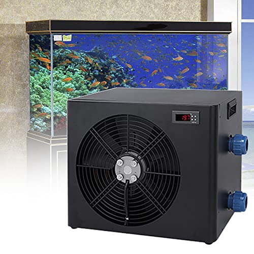 Aquarienkühler, 1/10 PS Wasserkühler für Hydrokultursystem mit Kompressorkühlung, HD-Display (einfache Temperatureinstellung), spezielles leises Design, für Aquarien 160L, 300L,500L,1000L,1000L