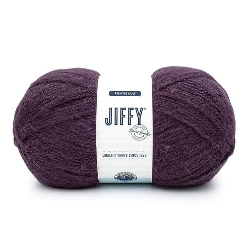 Lion Brand Yarn Jiffy Bonus-Bundle, Acrylgarn zum Häkeln, Aubergine, 1 Packung