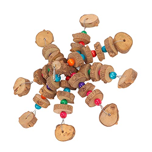 Papageien-Kaublock-Spielzeug, handgefertigt, bunt, zum Aufhängen, Vogelbiss-Spielzeug, Schnabelschleifen für mittelgroße Aras