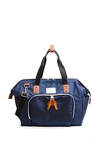 Fume London Baby Wickeltasche - Moderne Mom bag mit mehreren Taschen, Krankenhaus- und Reise-bag für Mama (Navy Blau)