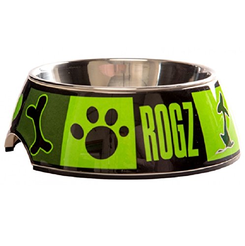 Rogz BOWL05-CF 2-in-1 Bubble Dog Bowl/Fressnapf, L, grün