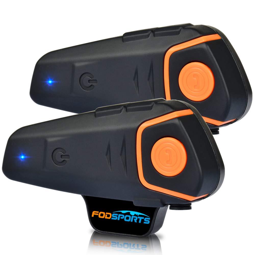 Fodsports BT-S2 Motorrad Bluetooth Headset, Motorrad Intercom Kommunikationssystem für 3 Motorräder Reichweite bis zu 1000m, FM Radio, Wasserdicht, Freisprecheinrichtung(Boom-Mikrofon)